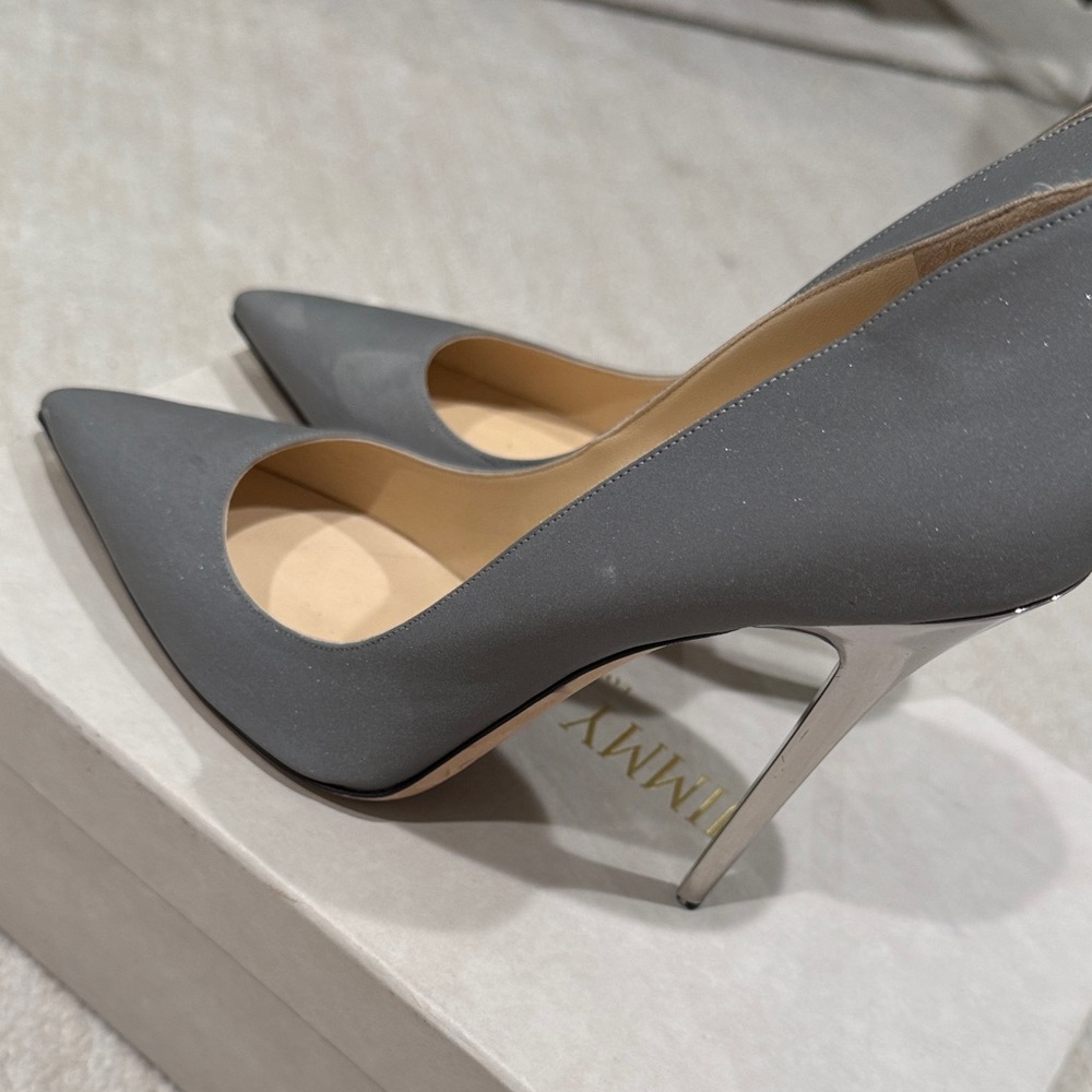 Jimmy Choo Anouk reflective  Silver Heels - Picture 9 of 11
